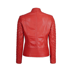 Veste de moto en cuir pour femme, vente en gros OEM, prix de gros, respirante, anti-rides, imperméable, écologique, qualité supérieure, coton - Product Image 2