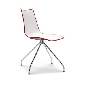 Swivel <b>Dining</b> <b>Chair</b> with Two-Tone Polymer Shell and Four-Leg Metal Base, Chrome or Anthracite, for Restaurant Cafe Hotel - Product Image 1