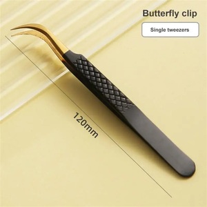 Pince à épiler professionnelle de haute qualité en acier inoxydable Gray Rocks GE-1803-34, pointe fine pour les applications de beauté - Product Image 2