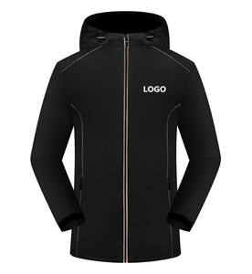 Extérieur solide polaire à capuche hiver chaud randonnée Camping veste unisexe thermique pull 100% Polyester personnalisé OEM ODM vente en gros - Product Image 1