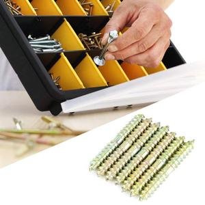 Goujons bois à métal en acier au carbone Fixation de meubles à double extrémité Vis autotaraudeuses Goujon à filetage en bois - Product Image 6