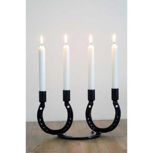 Bougeoir en métal de qualité supérieure au design personnalisé, finition argentée et brillante avec 3 inserts en verre pour les décorations de Noël - Product Image 4