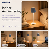 Lampe de table LED sans fil rechargeable en métal avec contrôle tactile, 3 modes de couleur, gradation progressive pour chambre, restaurant, café