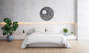 Elegante decoración moderna para el hogar, arte de pared de hierro con acabado a mano, jarrón con marco de Metal con patrón Vertical único - Product Image 6