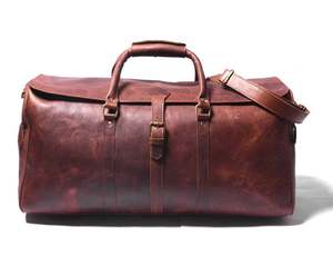 Full Grain Leather Duffle <b>Bag</b> Monogrammed Genuine Leather Weekender <b>Bag</b> - Product Image 3