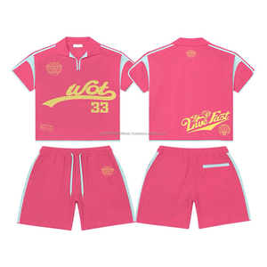Conjunto de Camiseta y Pantalones Cortos Deportivos para Hombre, Talla Grande, Algodón Transpirable, Venta al Por Mayor - Product Image 4