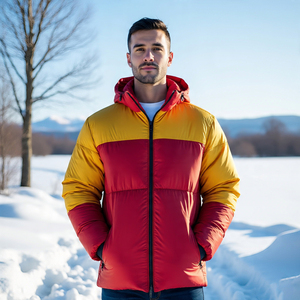 Veste matelassée d'hiver pour hommes Streetwear Zipper Puffer Bubble Jackets Cotton Padded Hooded Down Puffer Coat - Product Image 2