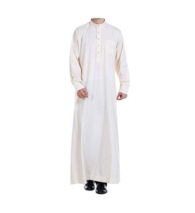 Nouvelle Mode Hommes Thobe Soie Tissu Traditionnel Islamique Arabe Robe Al Daffah Jubba Thobes Avec Personnalisé Votre Logo - Product Image 1