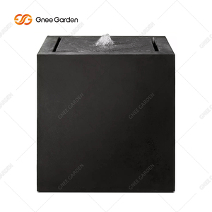 Fuente Cúbica Minimalista de Aluminio Negro, Eléctrica, Resistente a la Intemperie, Fácil de Instalar, para Exteriores, Balcón, Jardín - Product Image 6