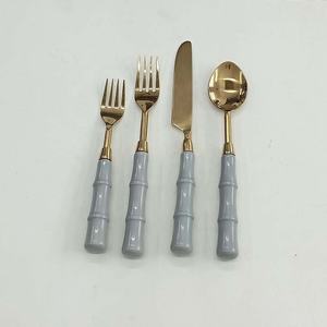 Nouveau ensemble de couverts à poignée plate en argent poli, accessoires de cuisine et collections de salle à manger, cuillère, fourchette et couteau ensemble de couverts brillants - Product Image 4