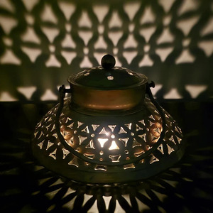 <b>Large</b> Decorative Metal Lantern Stylish <b>Candle</b> Holder for Outdoors Vintage Inspired Metal Lantern Ideal for Home Decor - Product Image 1