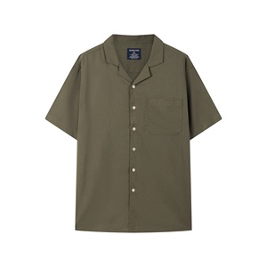 100% lin coton écologique bouton unique Vietnam solide adulte toutes saisons tricoté 1 poche court chemises décontractées - Product Image 4