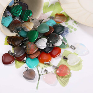 60 Piezas de Dijes de Ágata en Forma de Corazón, Cuentas de Chakra, Piedras Preciosas de Feng Shui, Dijes para Manualidades, Joyería para el Día de San Valentín - Product Image 4