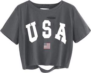 Haut court femme doux confortable à manches courtes été mode T-Shirt pour Yoga Lounge Gym Street Wear dans les vêtements de boutique - Product Image 1