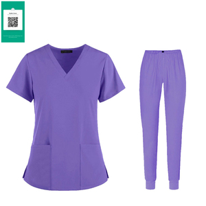 Conjuntos de uniformes de Enfermería de calidad superior para mujer, logotipo personalizado, uniformes de hospital OEM, lona transpirable antiarrugas transpirable - Product Image 5