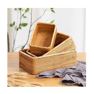 Cesta de almacenamiento multifunción ecológica de ratán tejida a mano y bandeja de baño tejida a buen precio - Product Image 1