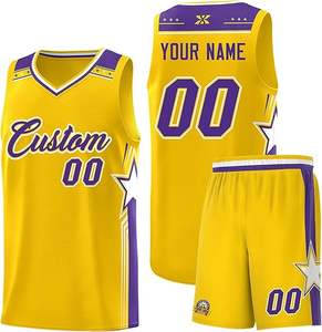 Custom Breathable Basketball Uniform Personalized Printed Team and Number <b>Top</b> Set and Shorts for <b>Men</b> 100% Polyester - Product Image 1