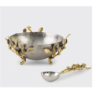 Bol décoratif en laiton et aluminium fait main, personnalisé, luxueux, finition premium, bols de service pour hôtel, décoration de la maison et de la table - Product Image 2