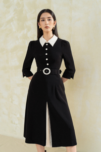 Robes décontractées longues avec ceinture demi-manche entreprise de fabrication Frey robe 122932001 dame élégante robes d'été pour femmes - Product Image 4