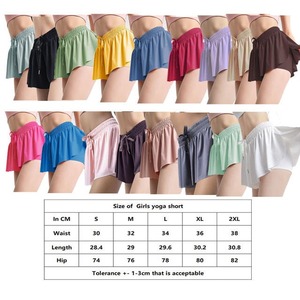 <b>Low</b> Moq Ladies Gym Workout Shorts Custom Wholesale Fashion Nylon Spandex Plain Two Piece Yoga Shorts for Women - Product Image 6