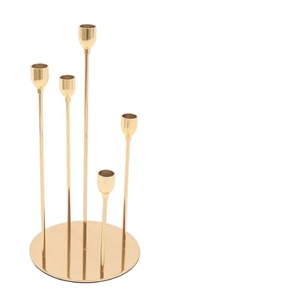 Fabricantes y proveedores de candelabro de metal de calidad de lujo de diseño clásico de oro rosa a precio asequible - Product Image 1