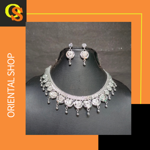 ชุดแหวนต่างหูสร้อยคอชุบเงินพร้อมชุดเครื่องประดับสไตล์หรูหรา - Product Image 5