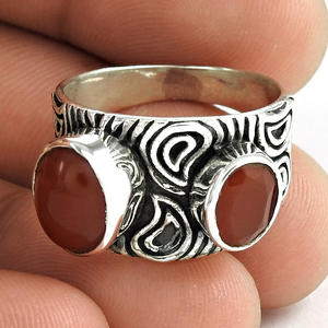 Anillo de lujo con grabado de piedras preciosas de peridoto granate natural, Plata de Ley 925 sólida, joyería Bohemia hecha a mano, precio directo de fábrica - Product Image 3
