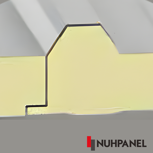 แผ่นหลังคาแซนวิชแบบเจ็ดริบบ์ PUR PIR ร็อควูล ไฮบริด ฉนวนกันความร้อนสำหรับงานอุตสาหกรรม ขนาด 1000 มม. - Product Image 5