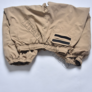 Pantalon de neige d'hiver personnalisé élégant beige imperméable pour hommes, chaud doublé polaire avec poches zippées et bas élastique - Product Image 4