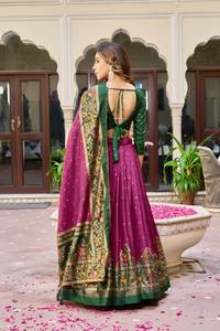 ชุดนำเสนอเทรนด์ใหม่ล่าสุด navratri lehengcha choli ลำลองย้อนกลับได้ - Product Image 4