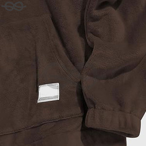 OEM personalizado al por mayor hombro caído de gran tamaño 1/4 cuarto Jumper Sherpa polar media cremallera sudadera hombres acogedor elegante - Product Image 5