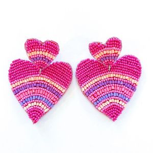 Boucles d'oreilles mode brodées avec perles de cristal - Product Image 2