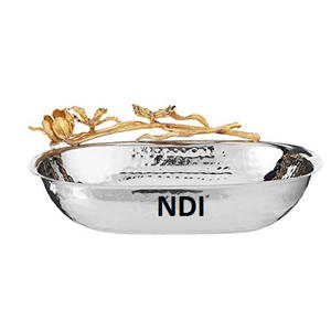 Tazón de servidor de comida decorativo para mesa de comedor, tazón de Metal de diseñador para servir catering - Product Image 1