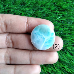 Larimar de República Dominicana, Gema Natural de Calidad 3A, Venta al por Mayor, 3-21 MM, Forma Redonda, Diseño de Cúpula, Accesorios de Joyería Fina - Product Image 4
