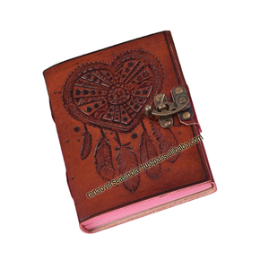 Superior Quality <b>Leather</b> Journal Writing Sketchbook Handmade Bound <b>Notepad</b> With Dream Catcher Motif Travel Diary - Product Image 2