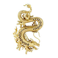 Collier pendentif dragon plaqué or 14 carats personnalisé, style hip-hop, avec moissanite, argent glacé, unisexe, cadeau, bijoux de fête
