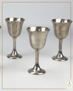 Coupe à vin en argent martelé pour les amoureux du cœur, coupe à vin moderne en métal, coupe Kiddush juive pour les cadeaux de mariage, Noël, couple - Product Image 3