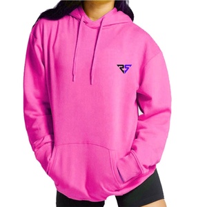 Hot Pink más exigentes Color personalizado 100% algodón liso sudaderas con capucha para mujeres de gran tamaño sudaderas pulóver mujeres sudaderas con capucha - Product Image 1