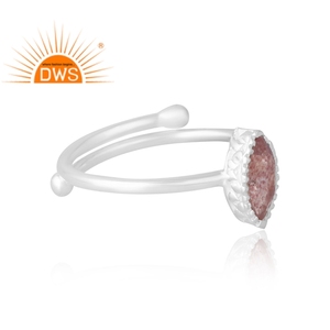 แหวนพลอยควอตซ์ธรรมชาติทำจากเงินสเตอริ925เหมาะสำหรับเป็นของขวัญสำหรับผู้หญิง - Product Image 4