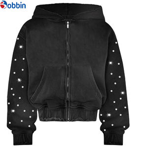 Sudadera con Capucha de Algodón con Pedrería para Hombre, Diseño Moderno, Novedad - Product Image 4