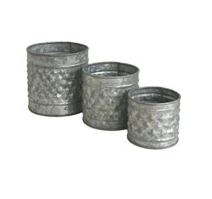 Ensemble de 3 jardinières rondes galvanisées de qualité supérieure, taille personnalisée, pots à fleurs pour fournisseur en gros - Product Image 1