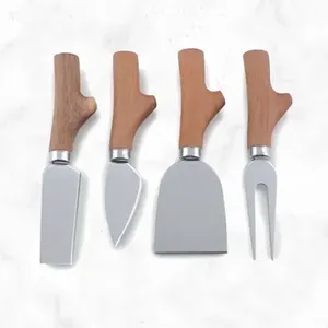 Juego de espátula, esparcidor de queso y mantequilla, cubiertos con mango de madera, ideal para restaurantes, hoteles y resorts de La India - Product Image 4