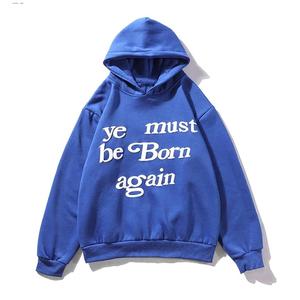 Logo personnalisé poids lourd 450 GSM sans ficelle surdimensionné 100% coton graphique impression 3D bouffante sweat à capuche court hommes sans poches à capuche - Product Image 3