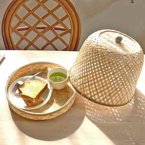 Vintage Winnowing Storage Basket for Meal Reusable Bamboo Food <b>Tent</b> <b>Cover</b> Dinning Accessories - Product Image 1