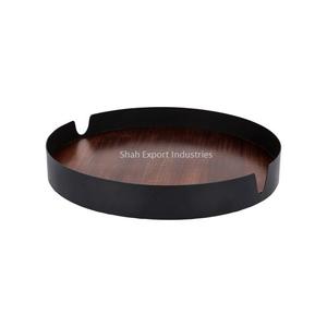 Precios al por mayor Bandeja de servicio de madera con mango de metal dorado Mesa de comedor rectangular para el hogar Bandejas para servir comida y aperitivos - Product Image 6