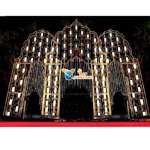 Thème marocain Sangeet Nuit Bougie Murs Fabuleux Sangeet Nuit Panneaux Métalliques Décor Réception Spéciale Nuit Scène Bougie Murs - Product Image 1