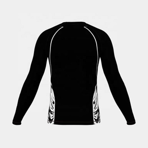 Custom Pattern Logo Wholesale Made Spandex Mens Rush Guard Jiu Jitsu MMA BJJ Custom Compression Shirt Long Sleeves Rash Guard - Product Image 4