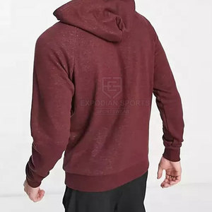 Vente en gros, service OEM, sweats à capuche légers à demi-fermeture éclair de couleur unie pour hommes, stock de sweats à capuche d'hiver 100% coton, respirant et écologique - Product Image 2