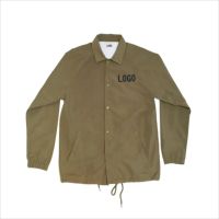 Jaket Pelatih Kerah Tegak Berlapis Harga Pabrik 2025, Jaket Windbreaker Nilon Anti Angin Logo Kustom untuk Pria