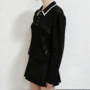 Suéter de Punto Casual para Mujer, Cuello Redondo, Cierre de Cremallera, Manga Larga, OEM y ODM - Product Image 6